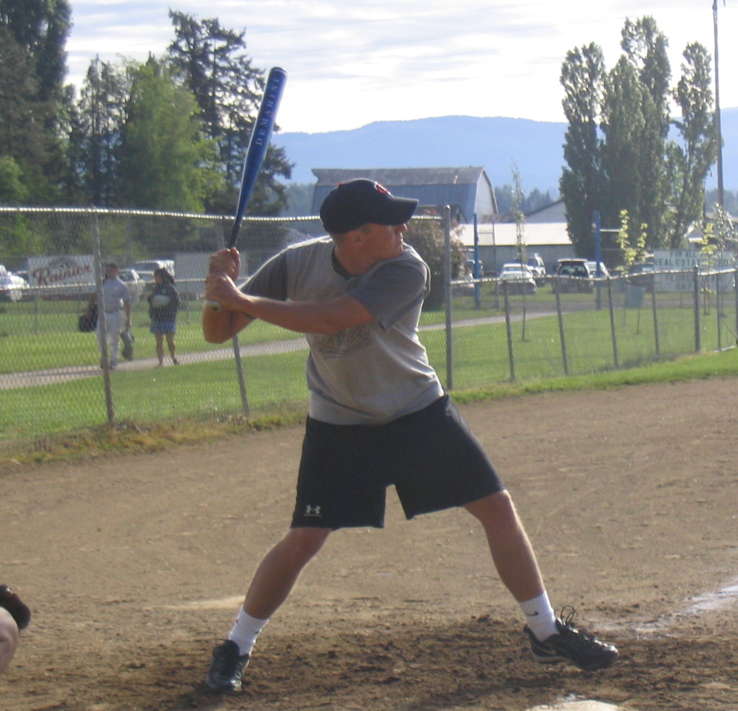 Scott playing softball