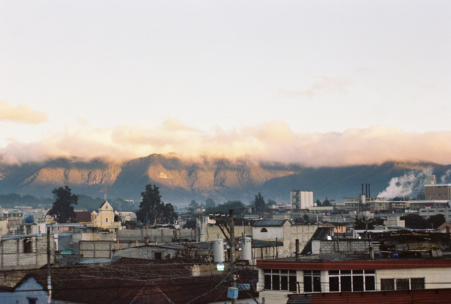 xela rooftop view at sunset