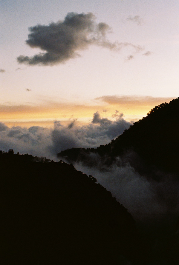 Drive down from Zunil at sunset 