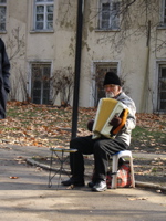 Man busking in Sofia, Bulgaria