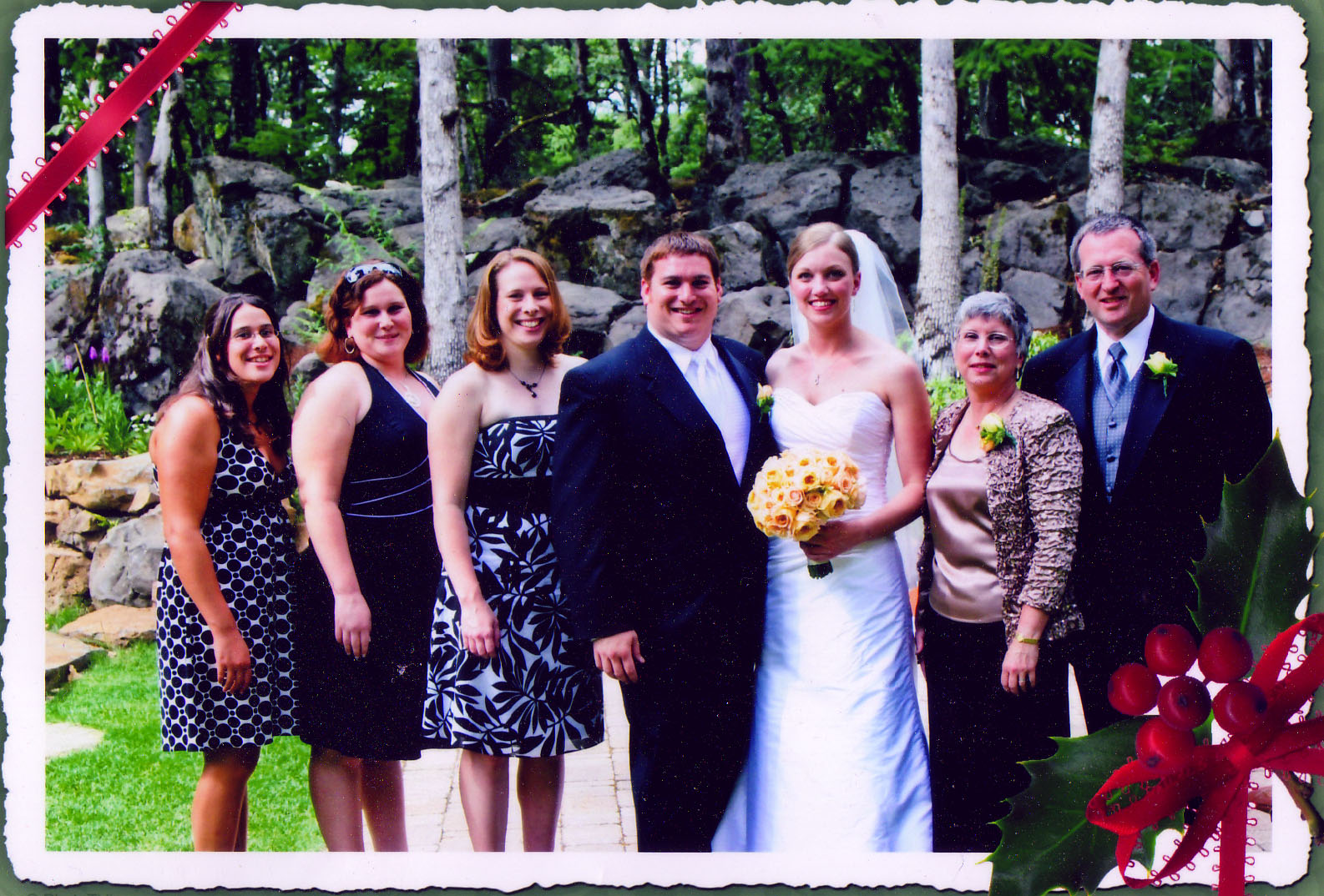 My immediate family plus my sister-in-law at my brother's wedding.