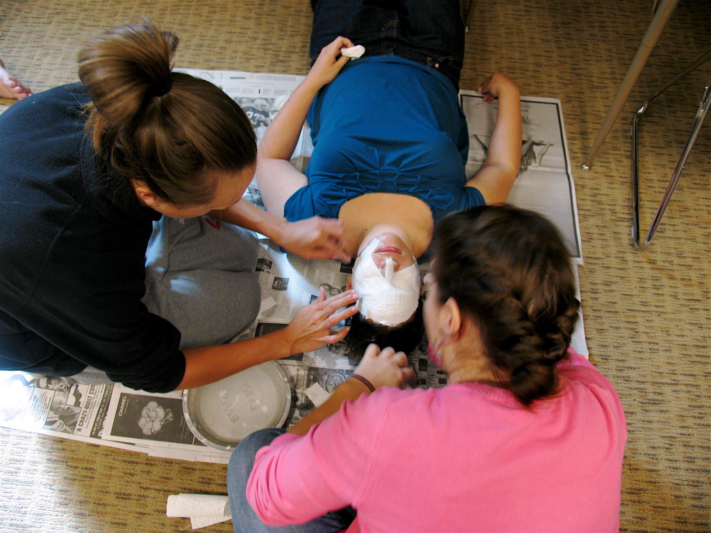 Using my face to construct a mask.