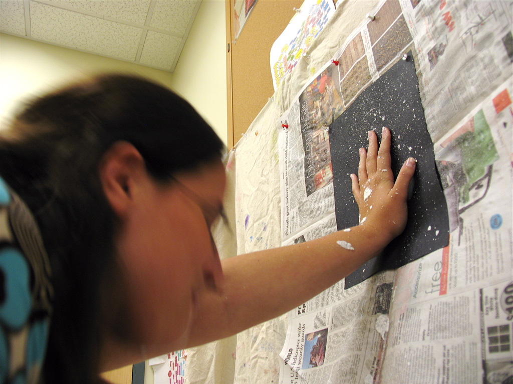 Me trying an aboriginal form of art with chalk.