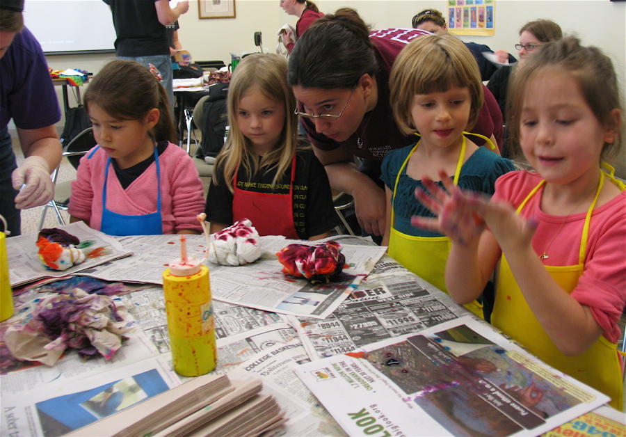 Tie-dying with kindergarteners.