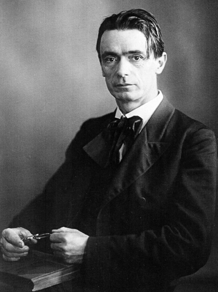 black and white portrait of Rudolf Steiner