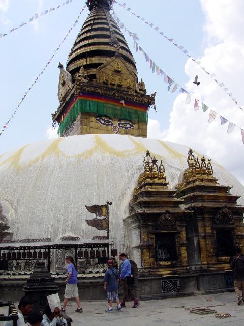 One of thefirst places we visited was Swayambhunath, a sacred Buddhist temple that overlooks the city