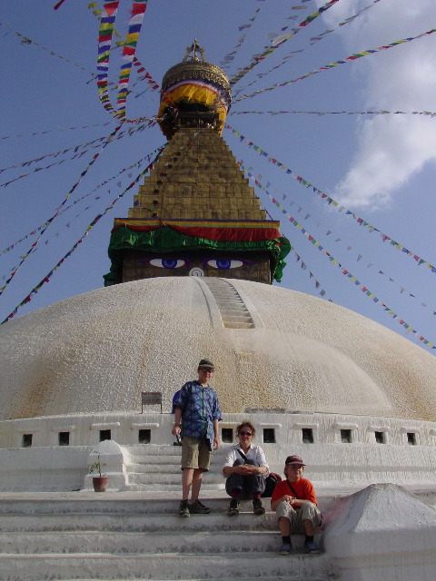 The grand stupa at Boudha was larger than Swayambhunath, and surrrounded by a wonderful collection of displaced Tibettian merchants