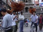 These gentlemen were selling whistles that were cleverly carted about the streets.