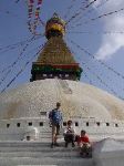 The grand stupa at Boudha was larger than Swayambhunath, and surrrounded by a wonderful collection of displaced Tibettian merchants