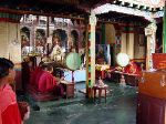 Inside of the monastery, monks chanted and prayed.