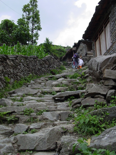 We trudged up steep inclines right past the homes and gardens of hundreds of farmers