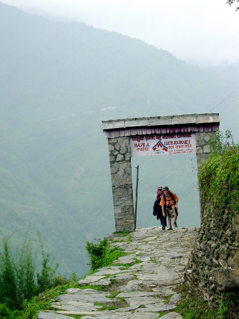 The end of the first day's Hike.  Limping into Ghandruk