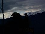 THe sunset in Ghoripani provided a glimse of Nil Geri and the Annapurnas.  This is the view from our "hotel"